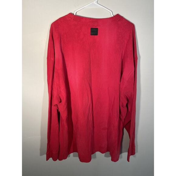 VTG Marithe Francois Girbaud Long Sleeve Distressed Grudge Red Crewneck Sz XXXL - Picture 7 of 12